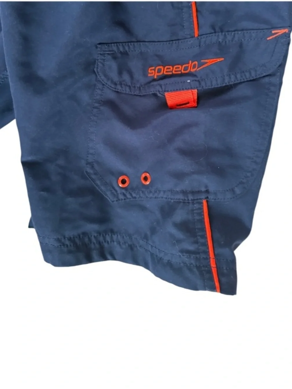 Speedo Men’s Swim Trunks - Navy & Orange Board Shorts - Size‎ Large